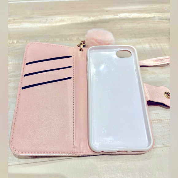 LIKE NEW Cute Pink Fuzzy Phone Case for iPhone 8 - Picture 3 of 4